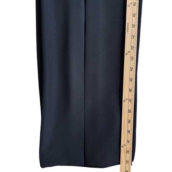 Joseph Ribkoff Dress Pants 8 Black High Rise Wide Leg Flowing Designer Nautical - Picture 12 of 15